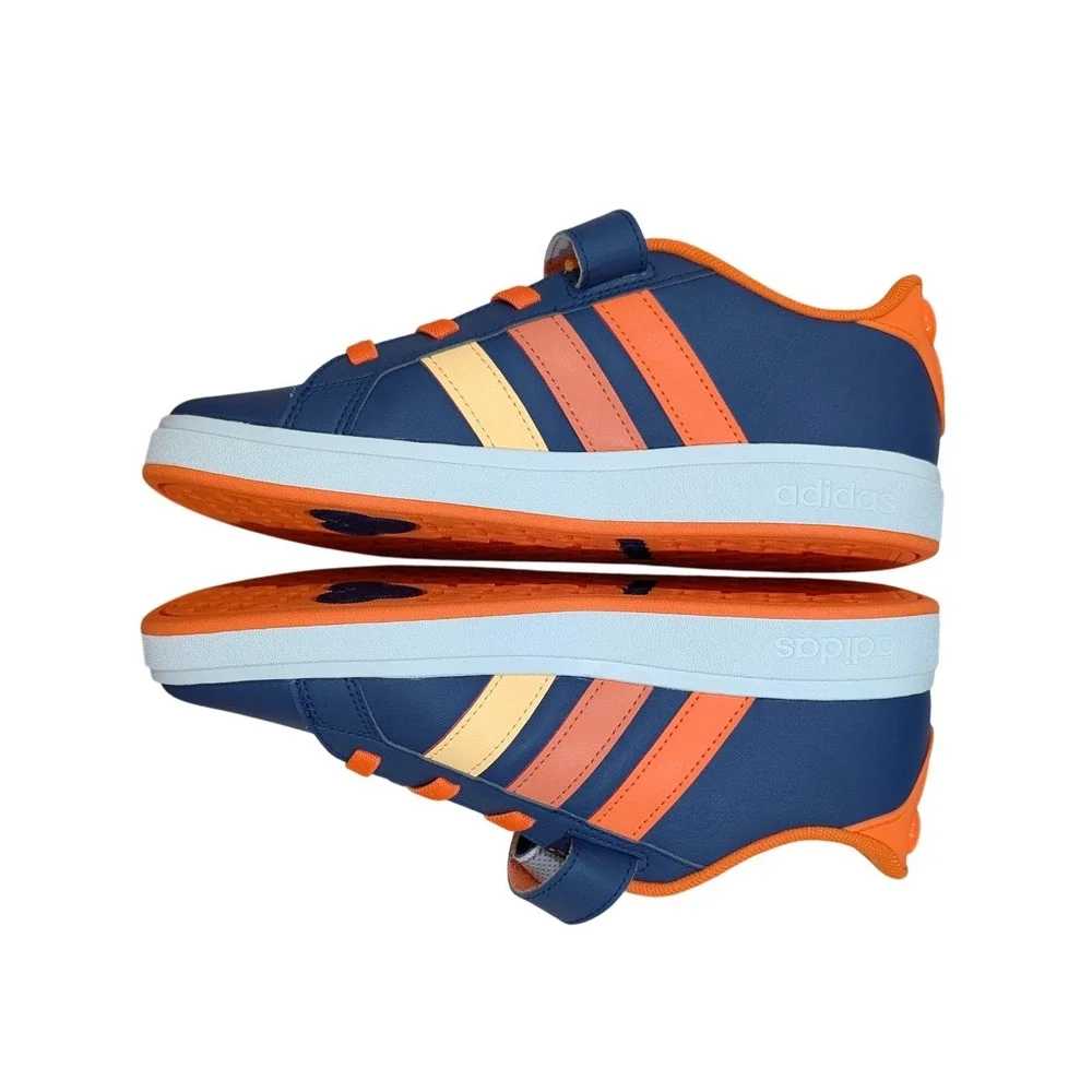 Adidas Disney Grand Court Mickey EL K Navy Orange Sneakers JS2345 Kids Size 5
